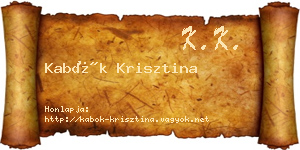 Kabók Krisztina névjegykártya