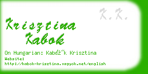 krisztina kabok business card